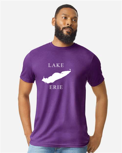 Lake Erie - Copperplate Sandwich T-Shirt, Amethyst