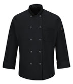 Red Kap 042X, Chef Designs Chef Coat With Oilblok + Mimix. - Special Order - Xpress Feature Item, Black