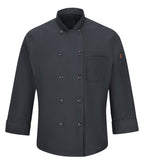 Red Kap 042X, Chef Designs Chef Coat With Oilblok + Mimix. - Special Order - Xpress Feature Item, Charcoal