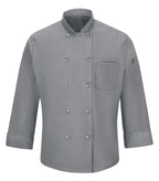 Red Kap 042X, Chef Designs Chef Coat With Oilblok + Mimix. - Special Order - Xpress Feature Item, Grey