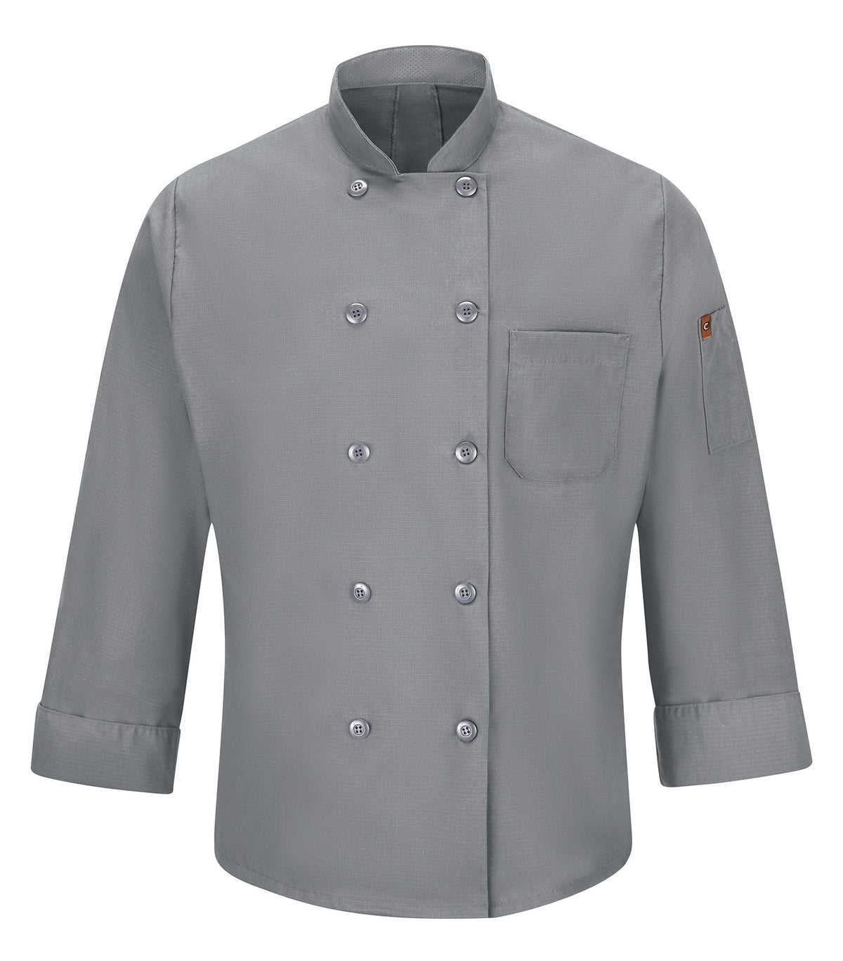 Red Kap 042X, Chef Designs Chef Coat With Oilblok + Mimix. - Special Order - Xpress Feature Item, Grey