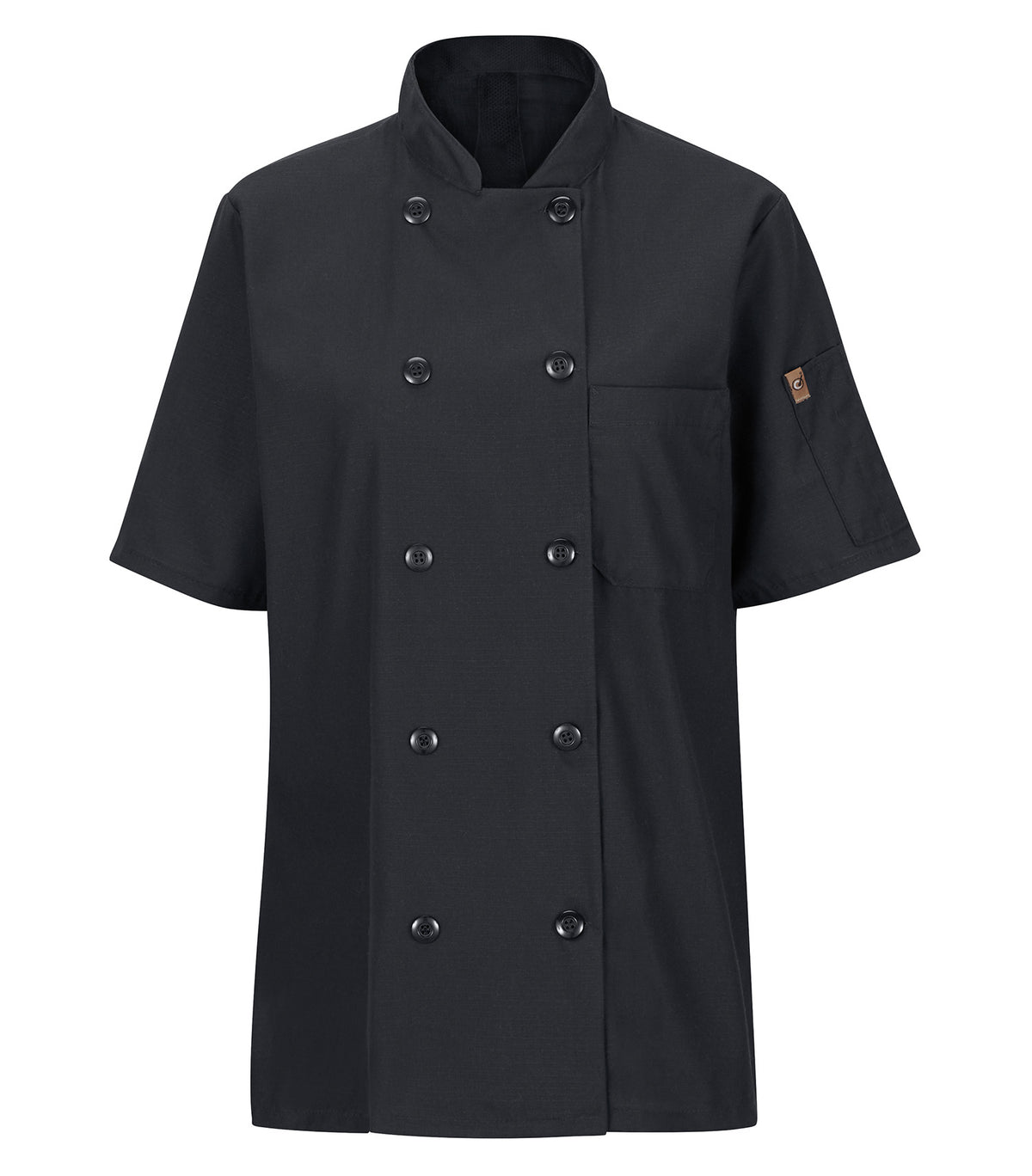 Red Kap 045X, Chef Designs Ladies' Short Sleeve Chef Coat With Oilblok + Mimix. - Special Order - Feature Item, Black