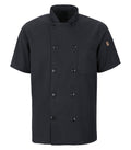 Red Kap 046X, Chef Designs Short Sleeve Chef Coat With Oilblok + Mimix, Black