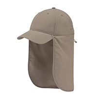 Polyester Pearl Nylon - UPF50+ 0E130M, Ajm 6 Panel Constructed Full-fit With Neck Flap, Khaki