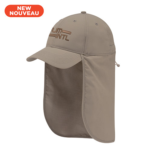 Polyester Pearl Nylon - UPF50+ 0E130M, Ajm 6 Panel Constructed Full-fit With Neck Flap, Black