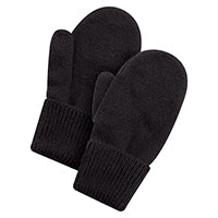 Acrylic 0G500, Ajm Mittens With Turned Down Cuffs, Black