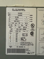Delta DA3045V transformer nameplate - 45 kVA, 600V to 208Y/120V