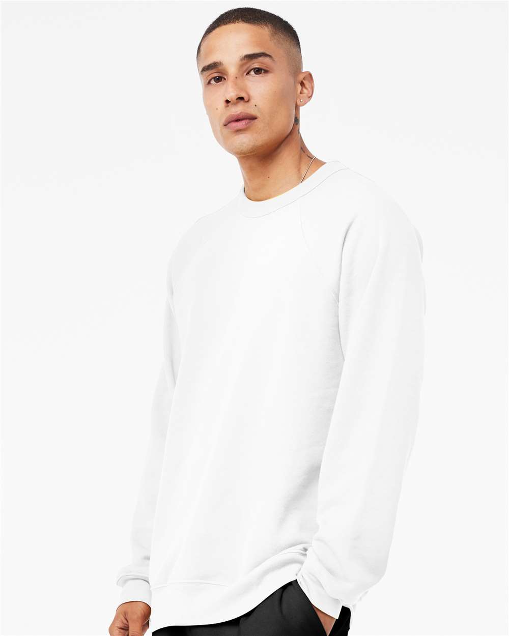 BELLA + CANVAS 3901, Fleece - Premium - Crew, White