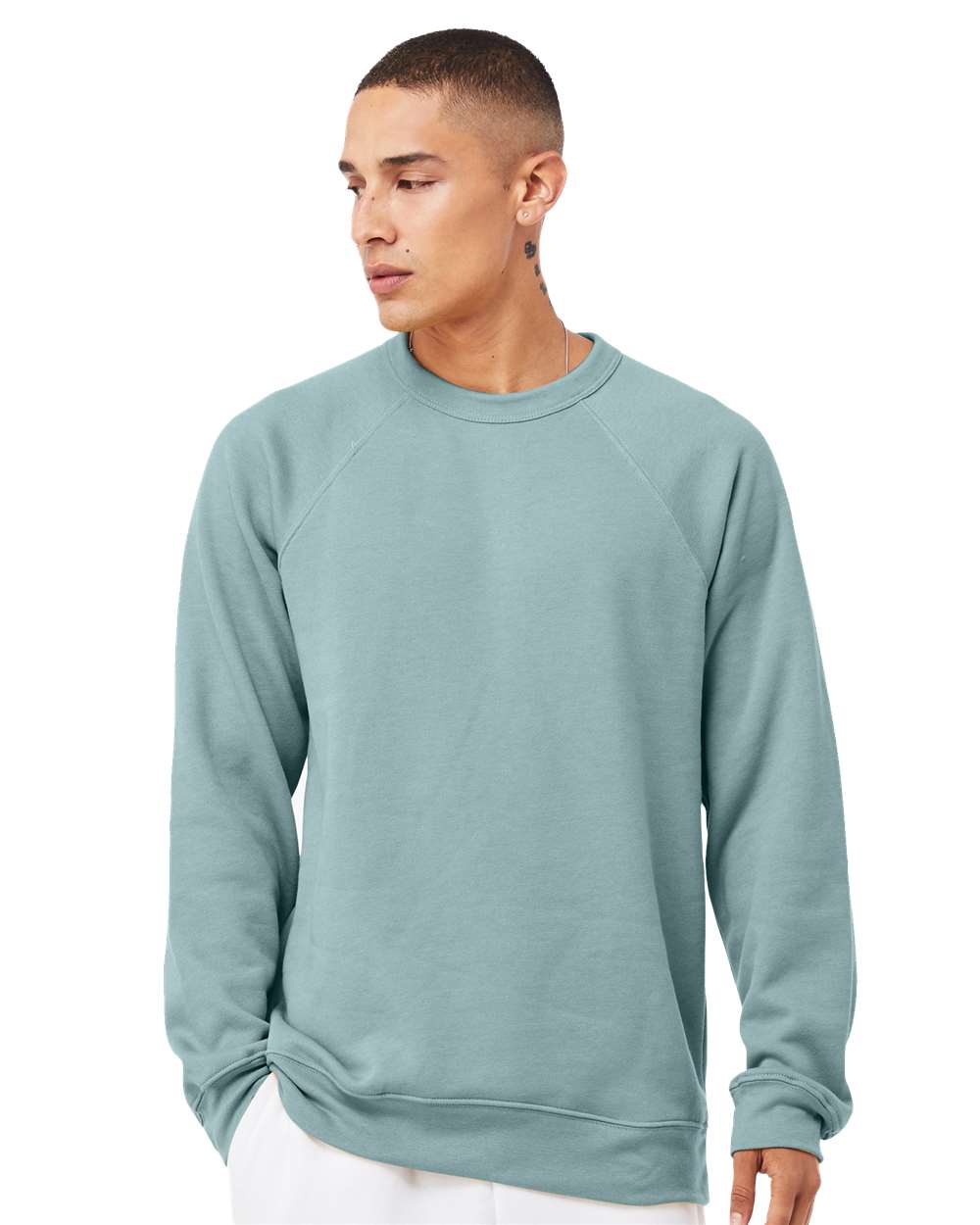BELLA + CANVAS 3901, Fleece - Premium - Crew, Heather Blue Lagoon