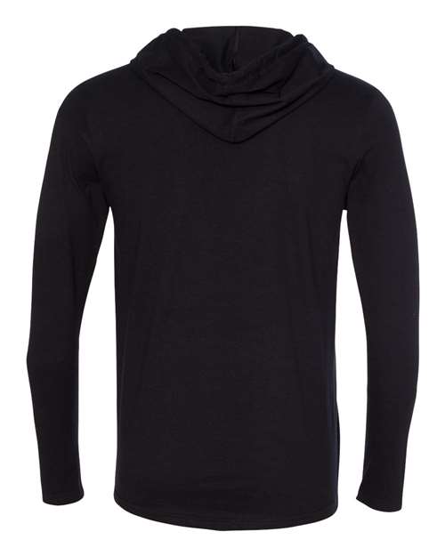 Gildan 10653, 987 Unisex Softstyle Lightweight Hooded Long Sleeve T-shirt, Black/ Dark Grey