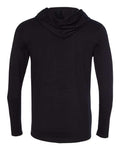 Gildan 10653, 987 Unisex Softstyle Lightweight Hooded Long Sleeve T-shirt, Black/ Dark Grey