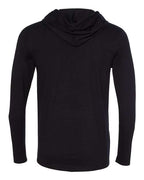 Gildan 10653, 987 Unisex Softstyle Lightweight Hooded Long Sleeve T-shirt, Black/ Dark Grey