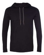 Gildan 10653, 987 Unisex Softstyle Lightweight Hooded Long Sleeve T-shirt, Black/ Dark Grey