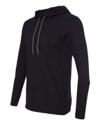 Gildan 10653, 987 Unisex Softstyle Lightweight Hooded Long Sleeve T-shirt, Black/ Dark Grey