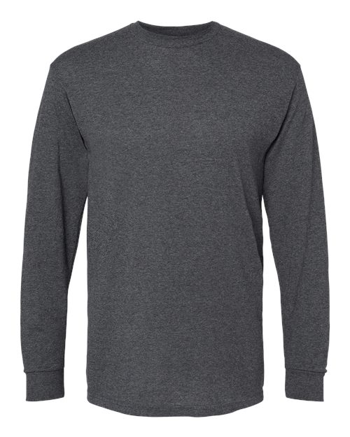 M&O 4820, Unisex Gold Soft Touch Long Sleeve T-shirt, Dark Heather
