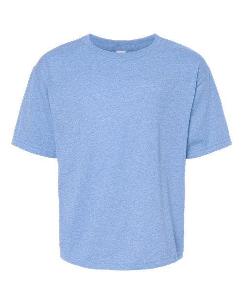 M&O 4850, Youth Gold Soft Touch T-shirt, Light Blue Heather