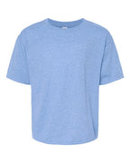 M&O 4850, Youth Gold Soft Touch T-shirt, Light Blue Heather