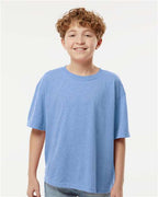 M&O 4850, Youth Gold Soft Touch T-shirt, Light Blue Heather