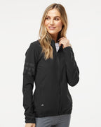 Adidas A268, Women's Wind Resistant Full-zip Jacket, Black/ Black