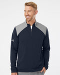 Adidas A532 Men's Textured Mixed Media Quarter-Zip Pullover