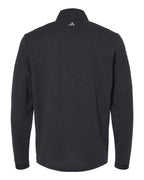 Adidas A554, Men's 3-stripes Quarter-zip Sweater Pullover, Black Melange