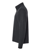 Adidas A554, Men's 3-stripes Quarter-zip Sweater Pullover, Black Melange