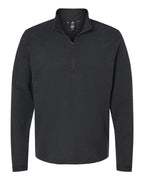 Adidas A554, Men's 3-stripes Quarter-zip Sweater Pullover, Black Melange