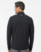 Adidas A554, Men's 3-stripes Quarter-zip Sweater Pullover, Black Melange