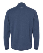 Adidas A554, Men's 3-stripes Quarter-zip Sweater Pullover, Collegiate Navy Melange