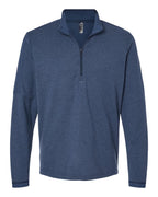 Adidas A554, Men's 3-stripes Quarter-zip Sweater Pullover, Collegiate Navy Melange