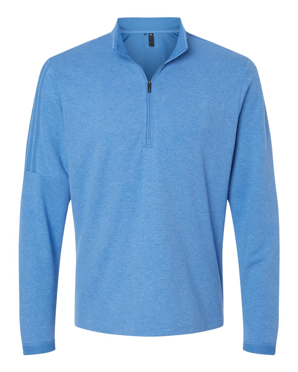 Adidas A554, Men's 3-stripes Quarter-zip Sweater Pullover, Focus Blue Melange
