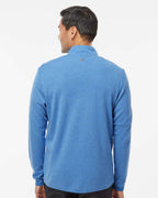 Adidas A554, Men's 3-stripes Quarter-zip Sweater Pullover, Focus Blue Melange