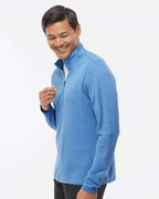 Adidas A554, Men's 3-stripes Quarter-zip Sweater Pullover, Focus Blue Melange