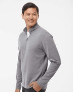 Adidas A554, Men's 3-stripes Quarter-zip Sweater Pullover, Grey Three Melange