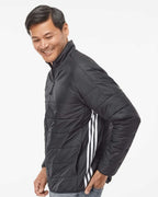 Adidas A570, Men's 3-stripes Puffer Full-zip Jacket, Black