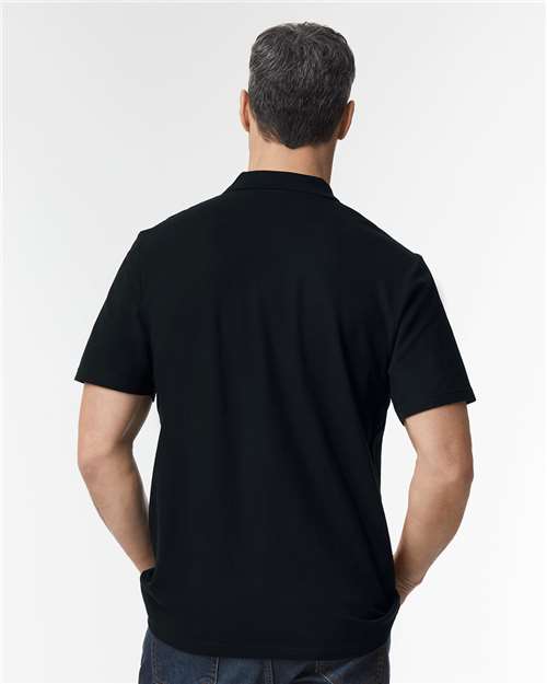 Gildan 11190, 64800 Unisex Softstyle Pique Polo, Black