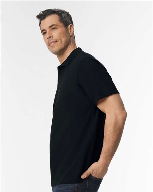 Gildan 11190, 64800 Unisex Softstyle Pique Polo, Black