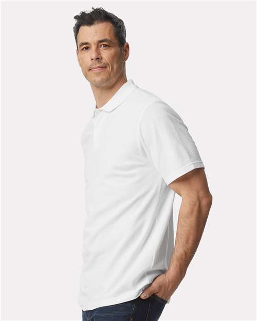 Gildan 11190, 64800 Unisex Softstyle Pique Polo, White