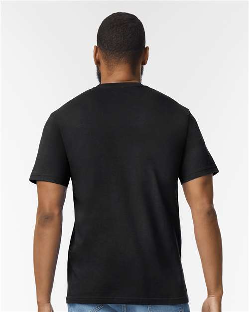 Gildan 11191, 65000 Unisex Softstyle Midweight T-shirt, Pitch Black