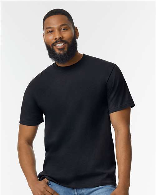 Gildan 11191, 65000 Unisex Softstyle Midweight T-shirt, Pitch Black