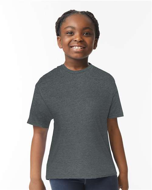 Gildan 64000B, Youth Softstyle T-shirt, Dark Heather