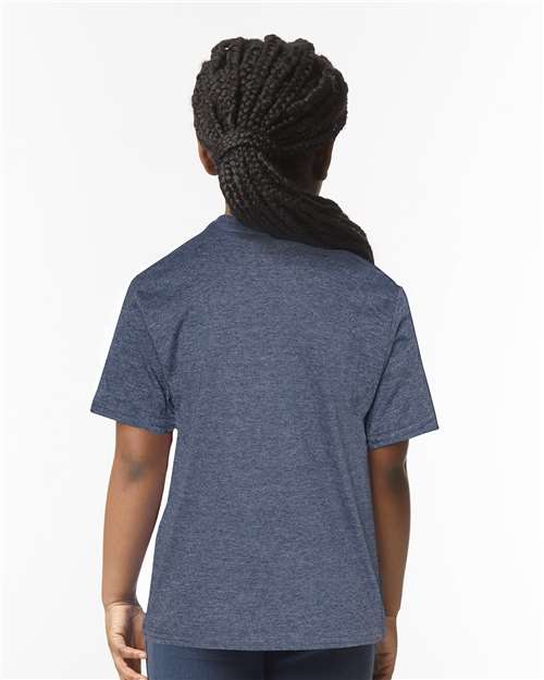 Gildan 11194, 64000b Youth Softstyle T-shirt, Heather Navy