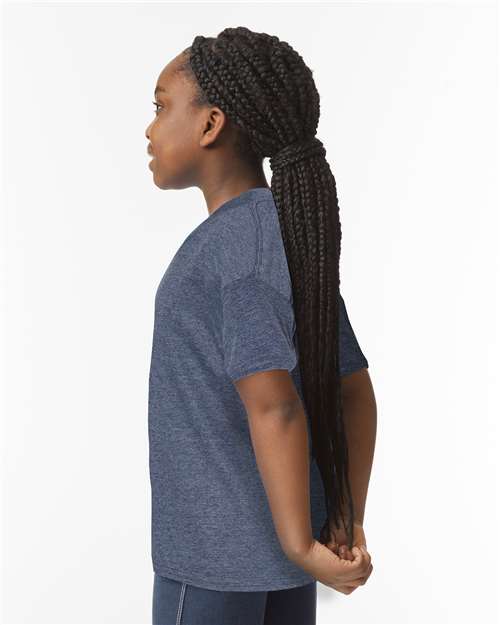 Gildan 64000B, Youth Softstyle T-shirt, Heather Navy