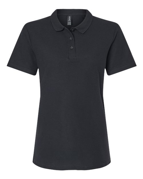 Gildan 11195, 64800l Women's Softstyle Pique Polo, Black