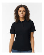 Gildan 64800L, Women's Softstyle Pique Polo, Black