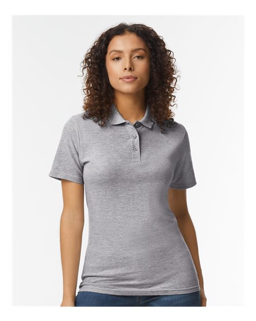 Gildan 64800L, Women's Softstyle Pique Polo, Sport Grey