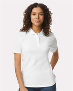 Gildan 64800L, Women's Softstyle Pique Polo, White