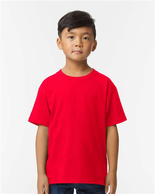 Gildan 65000B, Youth Softstyle Midweight T-shirt, Red