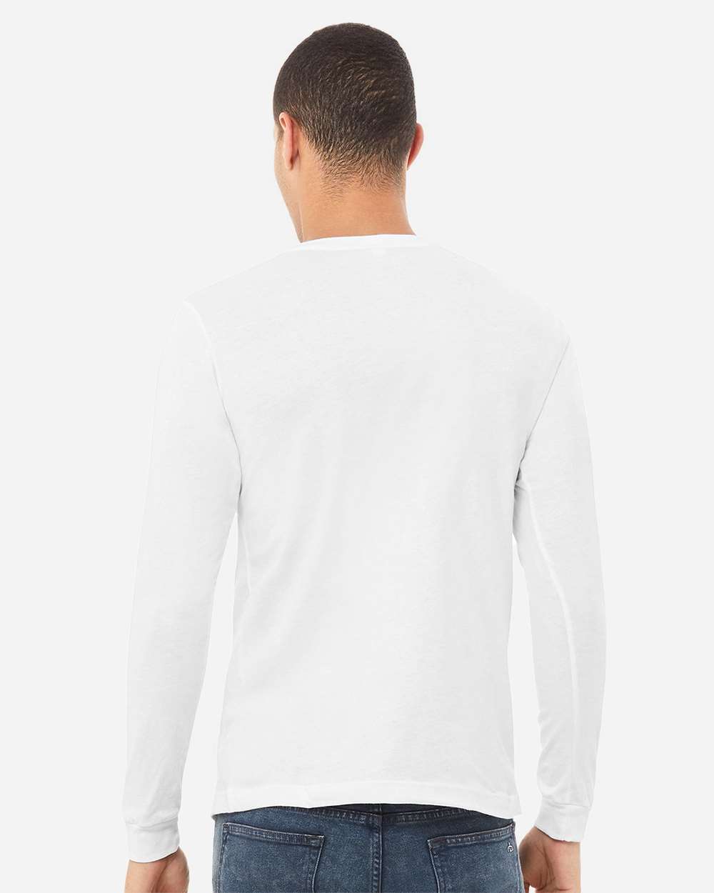 BELLA + CANVAS 3513, T-Shirts - Long Sleeve, Solid White Triblend