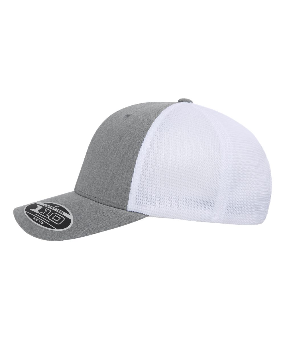 Flexfit 110M, 8128 110 Mesh-back Cap, Heather Grey/ White